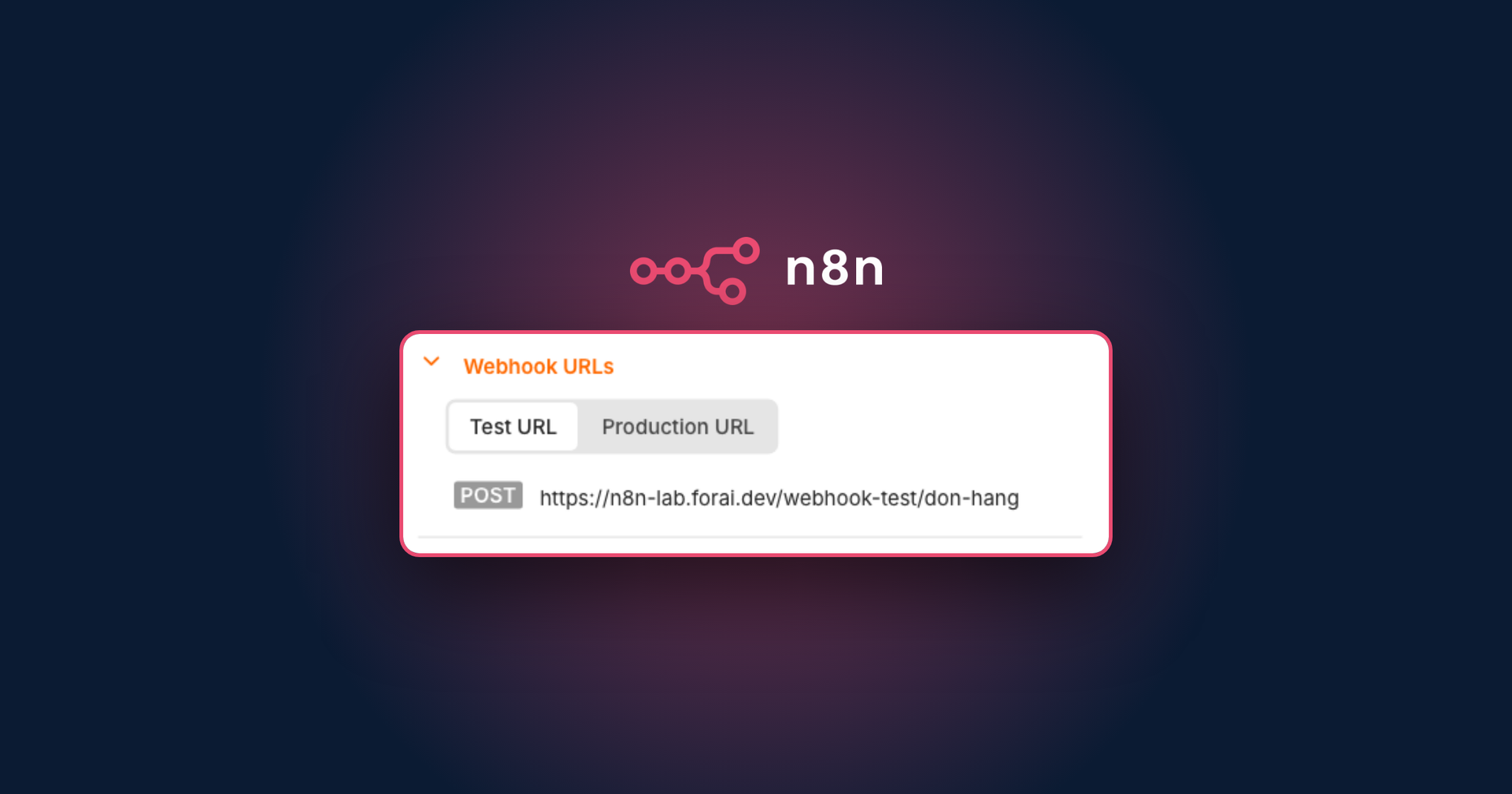 Logo n8n và URL webhook HTTPS trên tên miền riêng