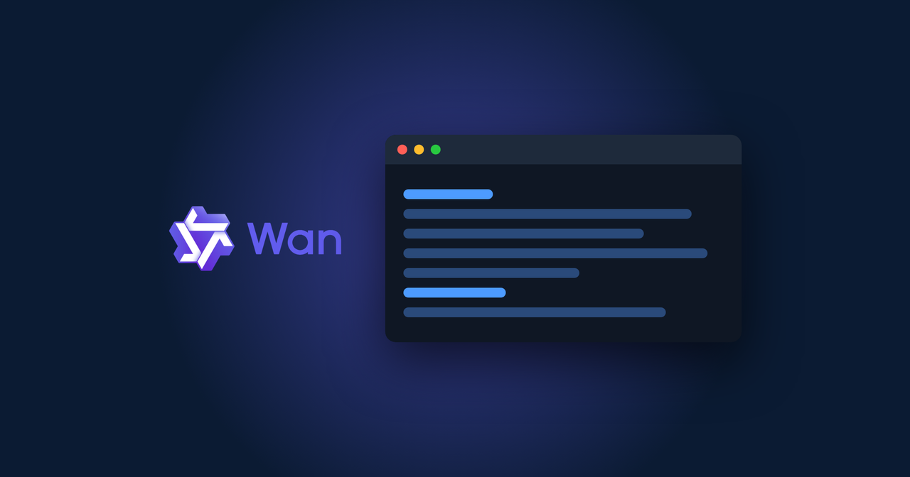 Logo Wan cạnh cửa sổ terminal chạy script cài Wan 2.2 và ComfyUI trên máy GPU